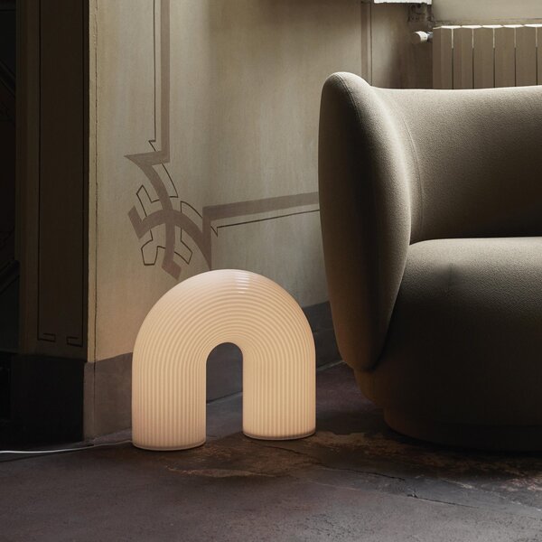 Stolne Lampa ferm LIVING, Vuelta, prigušiv, Bijela, Dnevna soba, Staklo, Dizajn