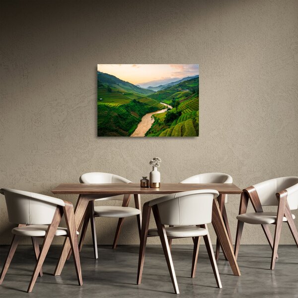Staklena slika - Rižine terase II. (70x50 cm)