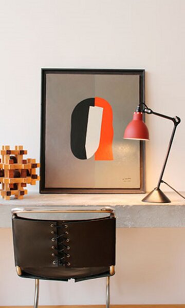 Lampe Gras 205 stolna lampa, crvena/crna - DCW