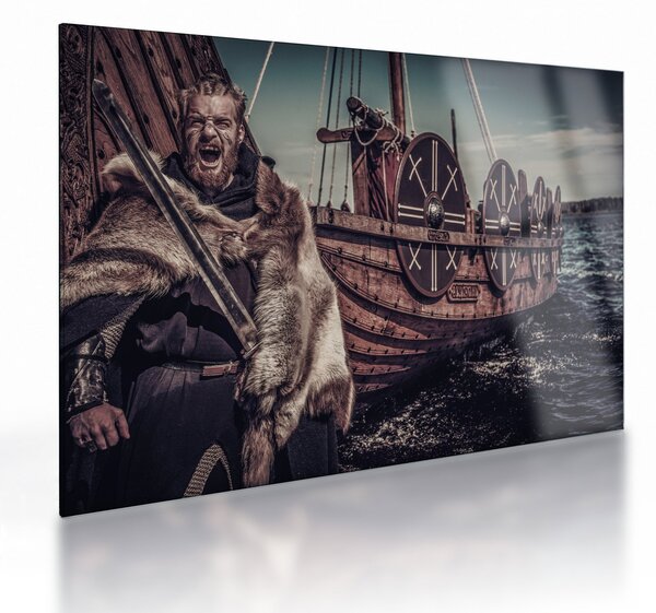 Staklena slika - Vikinški ratnik (70x50 cm)