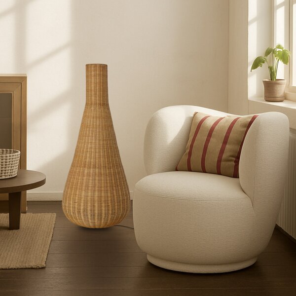 Podne Lampa Lucande, Takeo, Drvo, Dnevna soba, Drvo, Boho