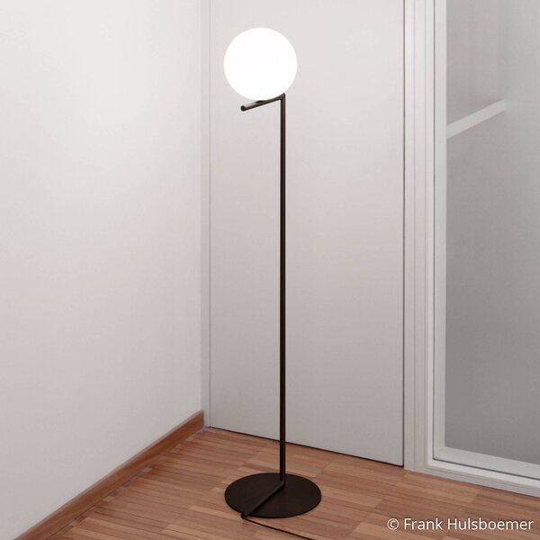 Podne Lampa FLOS, IC F1, prigušiv, Crno, Dnevna soba, Metal, Dizajn