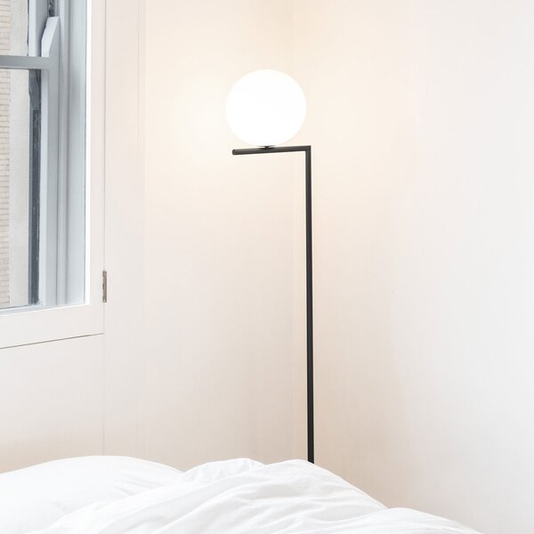 Podne Lampa FLOS, IC F1, prigušiv, Crno, Dnevna soba, Metal, Dizajn