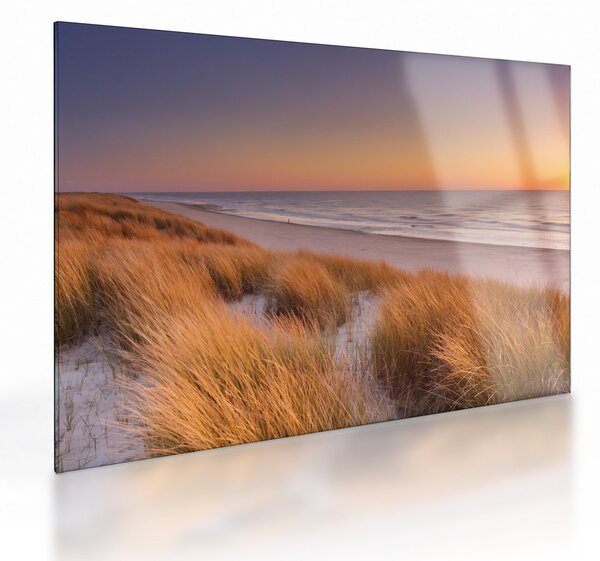 Staklena slika - Plaža u zalasku sunca (70x50 cm)