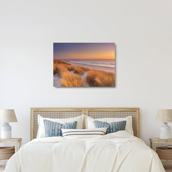 Staklena slika - Plaža u zalasku sunca (70x50 cm)