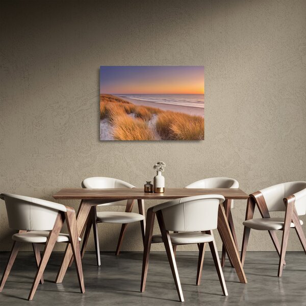 Staklena slika - Plaža u zalasku sunca (70x50 cm)
