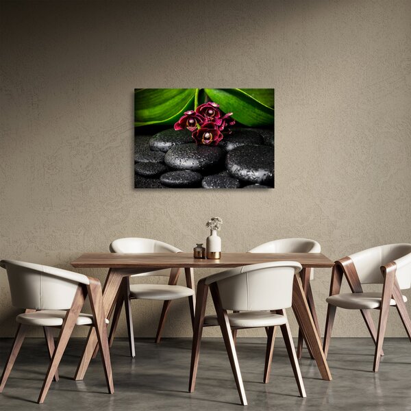 Staklena slika - Kamenje od lave (70x50 cm)