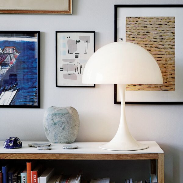Stolne Lampa Louis Poulsen, Panthella, Bijela, Dnevna soba, Plastika, Dizajn