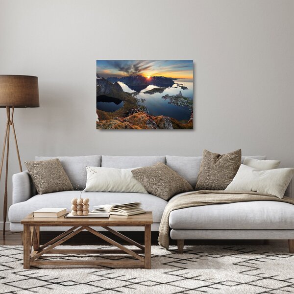 Staklena slika - Planinski pejzaž, Norveška (70x50 cm)
