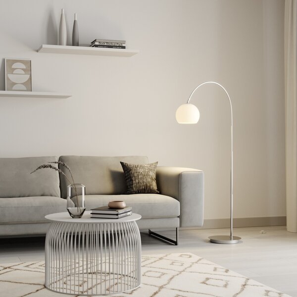 Podne Lampa Lindby, Cynthia, Metalik, Dnevna soba, Staklo, Moderan