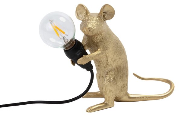 Stolne Lampa SELETTI, Mouse Lamp Valentine, Zlato / mjed, Dnevna soba, Plastika, Dizajn