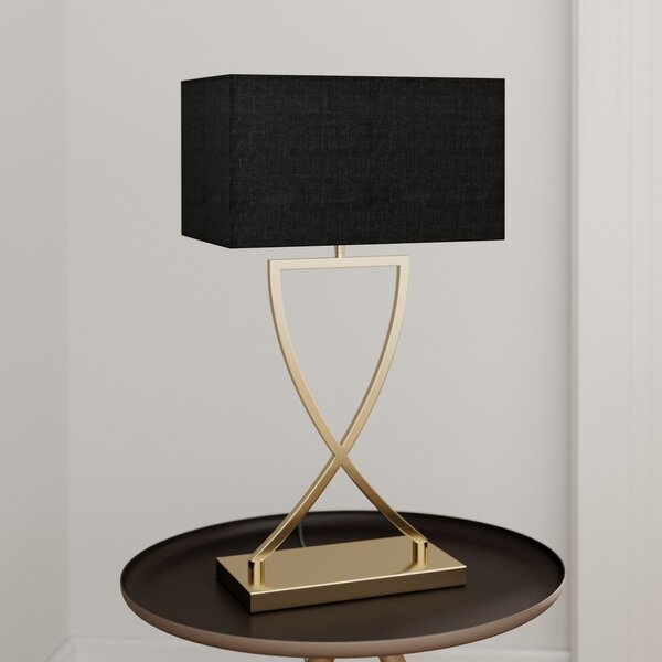 Stolne Lampa Lucande, Evaine, Crno, Dnevna soba, Metal, Moderan