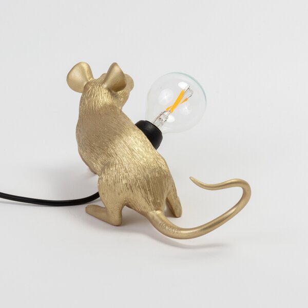 Stolne Lampa SELETTI, Mouse Lamp Valentine, Zlato / mjed, Dnevna soba, Plastika, Dizajn