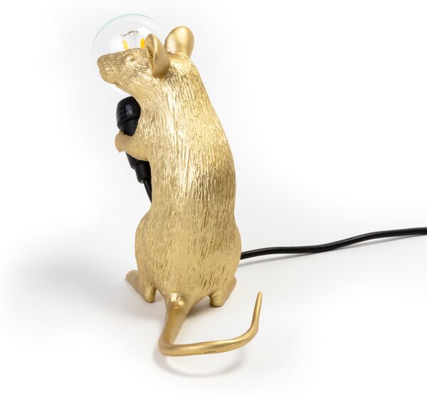 Stolne Lampa SELETTI, Mouse Lamp Valentine, Zlato / mjed, Dnevna soba, Plastika, Dizajn