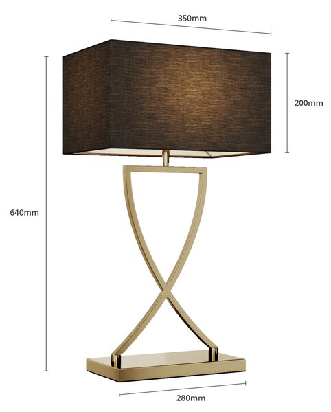 Stolne Lampa Lucande, Evaine, Crno, Dnevna soba, Metal, Moderan