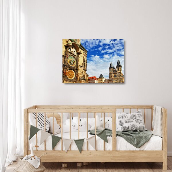 Staklena slika - Praški astronomski sat (70x50 cm)