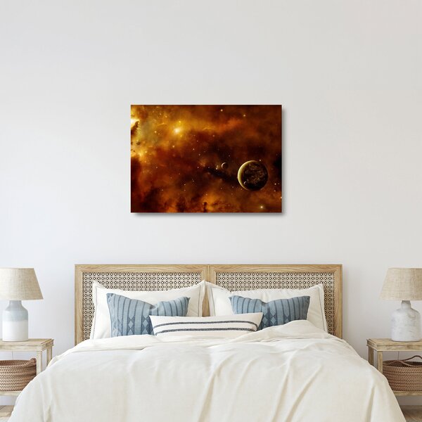 Staklena slika - Planeti s maglicom (70x50 cm)
