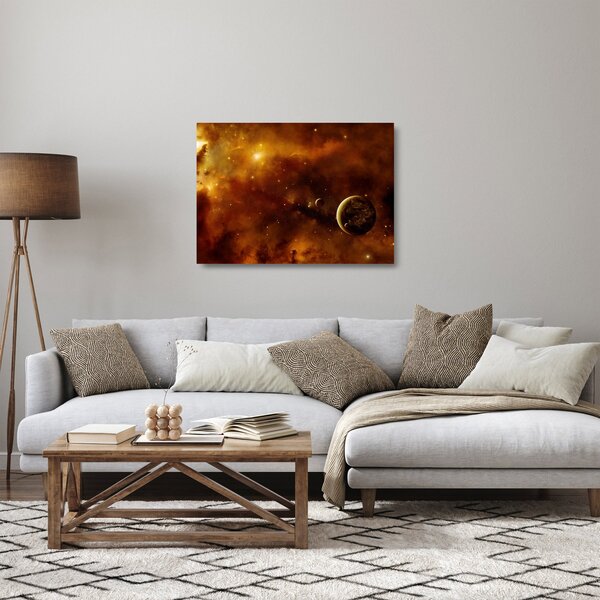 Staklena slika - Planeti s maglicom (70x50 cm)