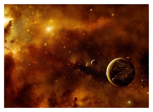 Staklena slika - Planeti s maglicom (70x50 cm)