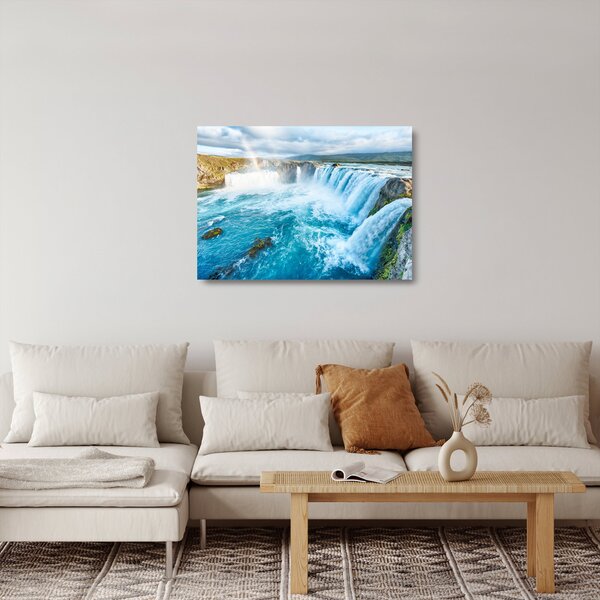 Staklena slika - Vodopad Godafoss (70x50 cm)