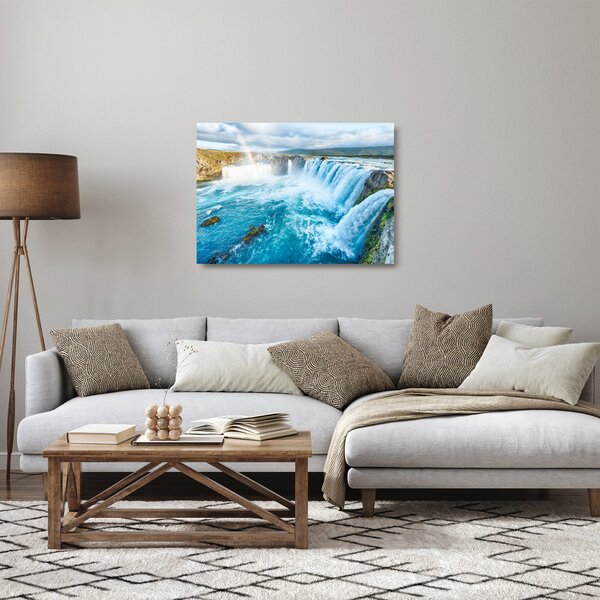 Staklena slika - Vodopad Godafoss (70x50 cm)