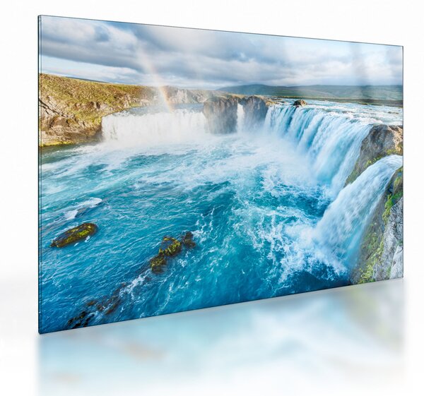 Staklena slika - Vodopad Godafoss (70x50 cm)