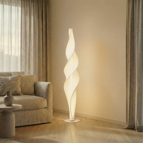 Podne Lampa Lucande, Novelle, prigušiv, Bijela, Dnevna soba, Plastika, Dizajn