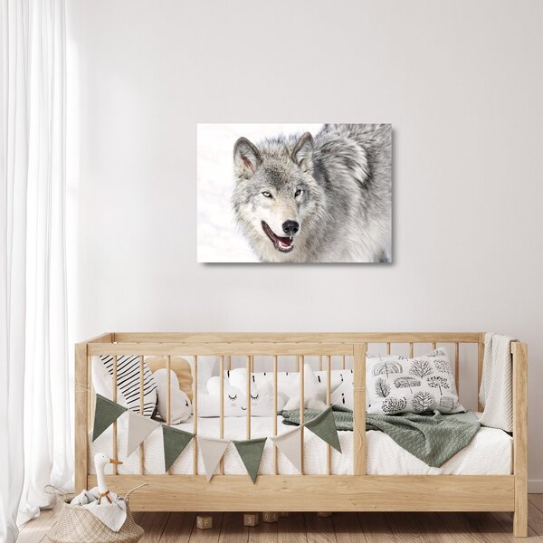 Staklena slika - Vuk u prirodi (70x50 cm)