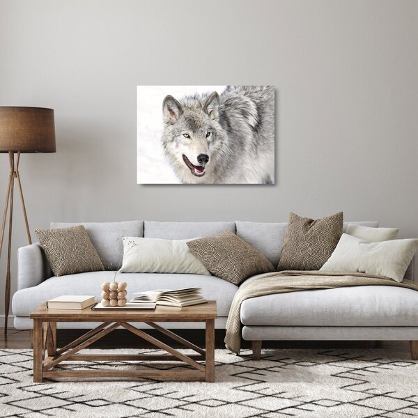 Staklena slika - Vuk u prirodi (70x50 cm)