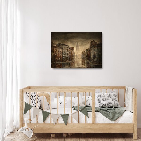 Staklena slika - Slikarstvo grada (70x50 cm)