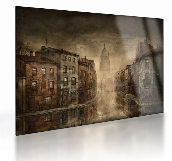 Staklena slika - Slikarstvo grada (70x50 cm)