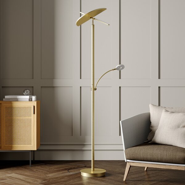 Podne Lampa Lucande, Anniki, prigušiv, Zlato / mjed, Dnevna soba, Metal, Moderan