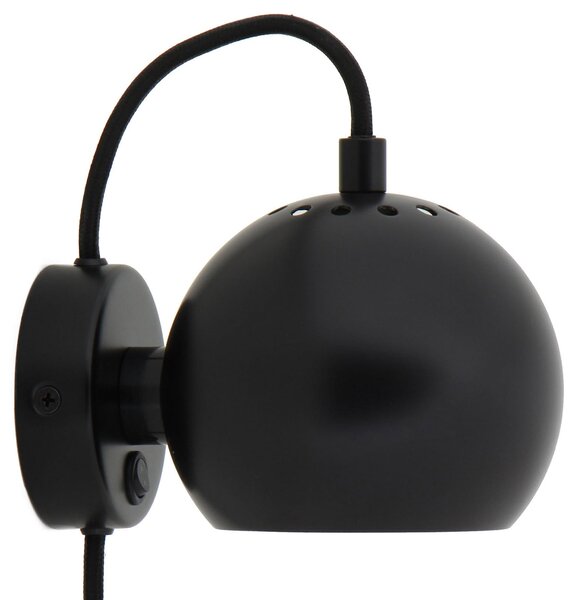 Zidne Svjetiljka FRANDSEN, Ball Magnet, Crno, Dnevna soba, Metal, Dizajn