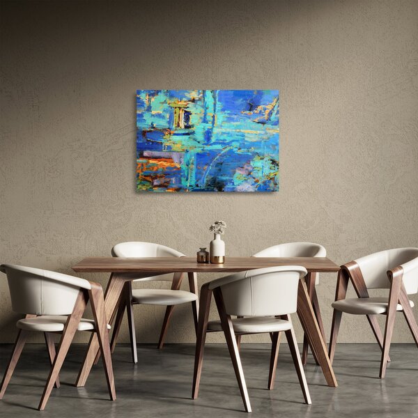 Staklena slika - Apstraktna uljana slika (70x50 cm)