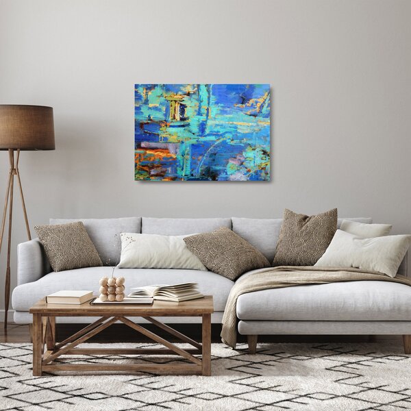 Staklena slika - Apstraktna uljana slika (70x50 cm)