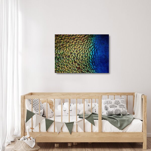 Staklena slika - Paunovo perje (70x50 cm)