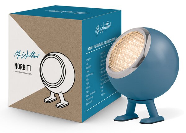 Stolne Lampa MR. WATTSON, Norbitt, prigušiv, Plava, Dnevna soba, Aluminij, Moderan