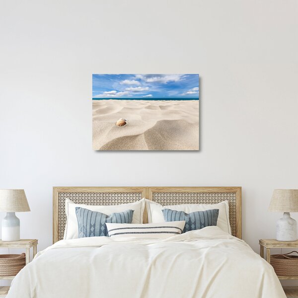 Staklena slika - Školjke na plaži (70x50 cm)