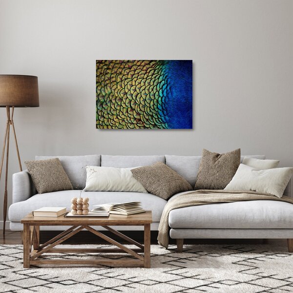 Staklena slika - Paunovo perje (70x50 cm)
