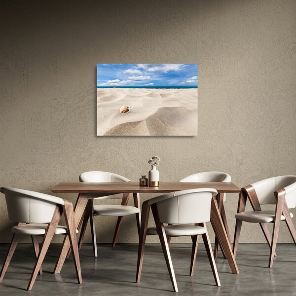 Staklena slika - Školjke na plaži (70x50 cm)