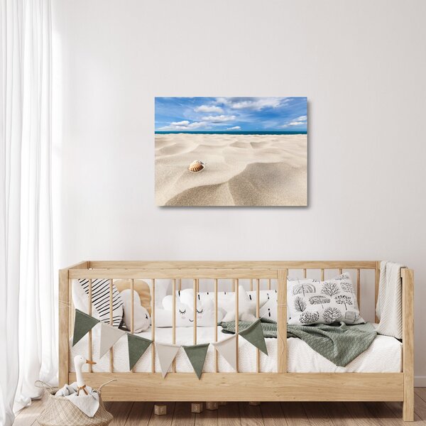Staklena slika - Školjke na plaži (70x50 cm)