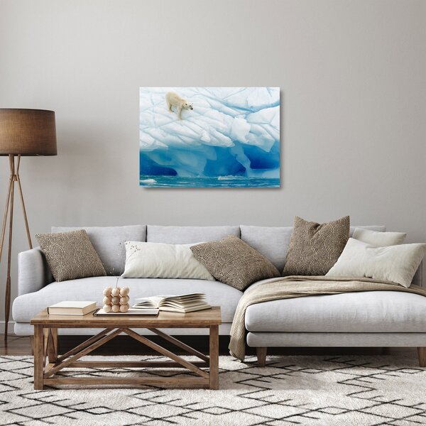 Staklena slika - Polarni medvjed (70x50 cm)