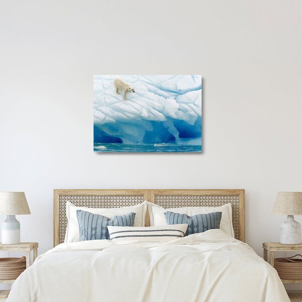 Staklena slika - Polarni medvjed (70x50 cm)