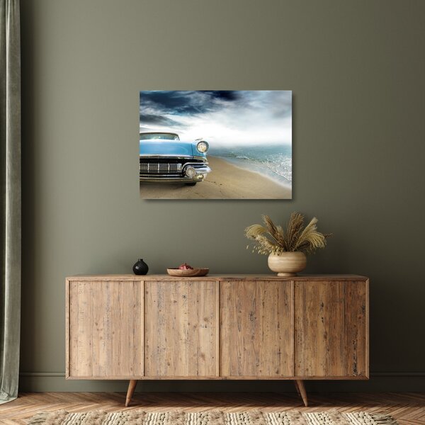 Staklena slika - Vintage kabriolet (70x50 cm)