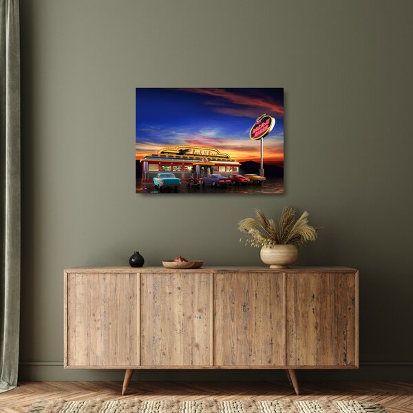 Staklena slika - Večernji bar (70x50 cm)