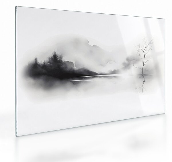 Staklena slika - Slikanje pejzaža tušem (70x50 cm)