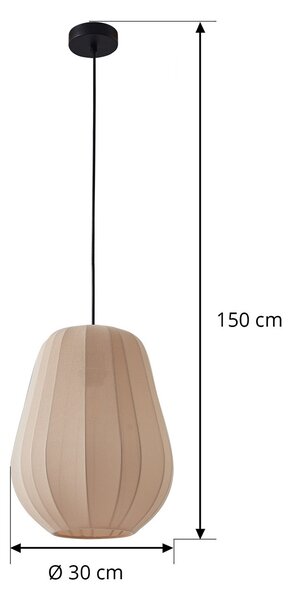 Viseće Svjetiljka Lindby, Helin, prigušiv, Bež, Blagovaonica, Tkanina / tekstil, Moderan