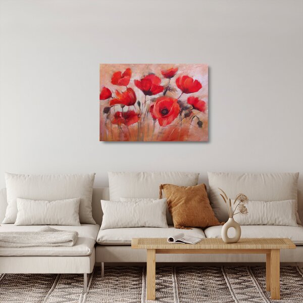 Staklena slika - Vukovi makovi (70x50 cm)