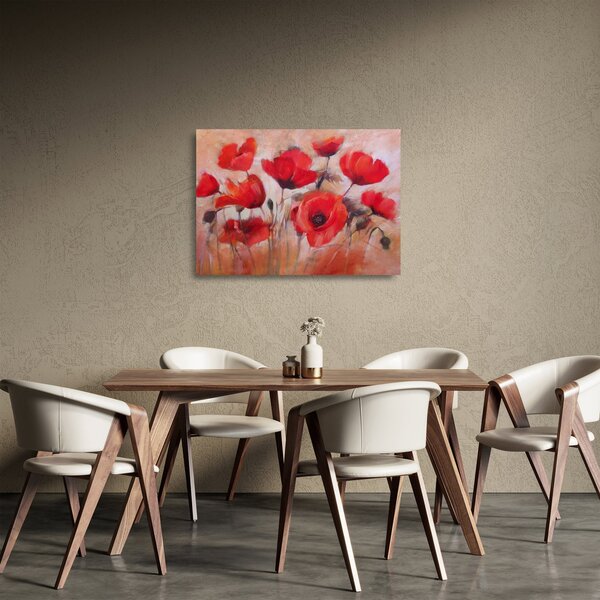Staklena slika - Vukovi makovi (70x50 cm)