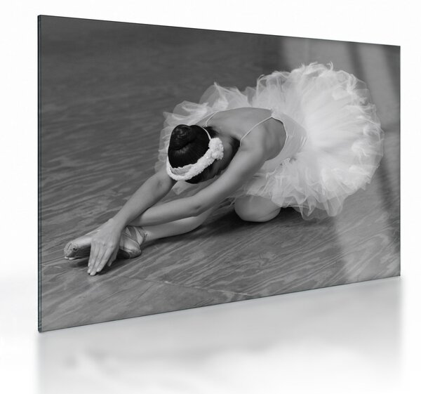 Staklena slika - Balerina, crno-bijela (70x50 cm)